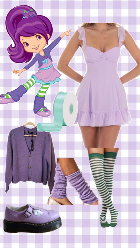 halloween costume idea for aesthetic strawberry shortcake character plum pudding blue theme Costume Strawberry Shortcake, Aesthetic Strawberry Shortcake, Starberry Shortcake, Pudding Aesthetic, Strawberry Shortcake Halloween Costume, Strawberry Shortcake Character, Strawberry Shortcake Costume, Aesthetic Strawberry, Themed Halloween Costumes