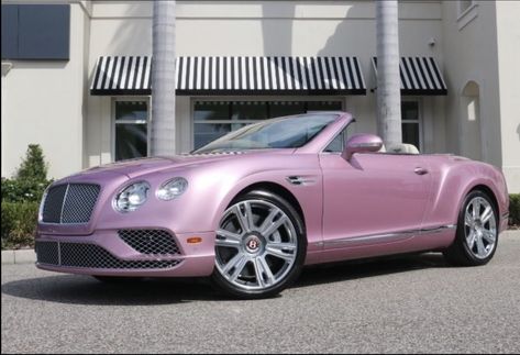 Pink Bentley, Bentley Convertible, Pink Convertible, Vision Board Party, Cute Cars, Hot Cars, Exotic Cars, Bentley, Luxury Lifestyle