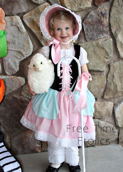 Little Bo Peep Costume  #costume Character Costume Ideas, Nursery Rhyme Costume, Little Bo Peep Costume, Book Character Day, Halloween Costume Toddler Girl, Character Costume, Baby First Halloween, Black Halloween Dress