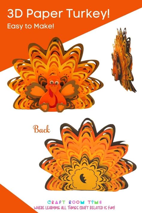 Paper Turkeys, Thanksgiving Table Crafts, Turkey Napkins, Paper Turkey, Thanksgiving Projects, Turkey Craft, Free Thanksgiving, Thanksgiving Fun, Cricut Craft Room