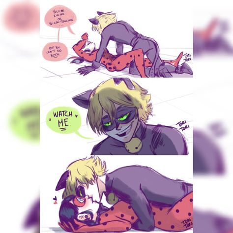 Comics Ladybug, Ladybug E Catnoir, Photo Manga, Ladybug Und Cat Noir, Miraculous Ladybug Kiss, Tikki Y Plagg, Ladybug And Cat Noir, Ladybug Wallpaper, Catty Noir