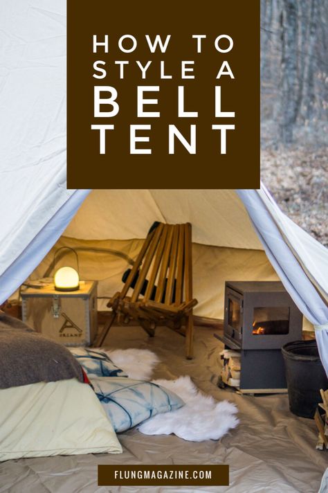 Everything You Need for Perfect Bell Tent Decor #camping #glamping #belltent Canvas Bell Tent Camping, Bell Tent Airbnb, Glamping Tents Interior, Bell Tent Set Up, Yurt Tent Decorating Ideas, Bell Tent Glamping Ideas, Glamping Tent Decor Ideas, Bell Tent Interior Ideas 5m, Boho Bell Tent