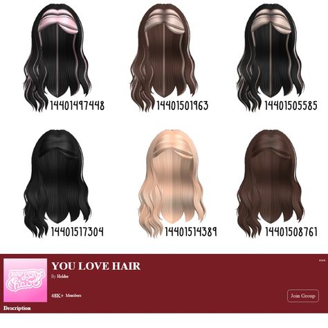 2 Tone Hair, Blonde Hair Roblox, Brown Hair Roblox Id, Minecraft Decoration, Brown Hair Roblox, Blocksburg Outfit Codes￼, Pelo Cafe, Two Toned Hair, Hair Codes