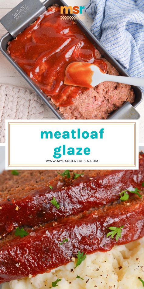 This easy meatloaf glaze recipe combines common condiments with simple seasonings and sweetness to create a sweet and savory meatloaf sauce! Red Sauce For Meatloaf, Meatloaf Sauce Brown Sugar, Meatloaf Topping Sauce, Sauce For Meatloaf, Meatloaf Glaze Recipe, Meatloaf Sauce Recipe, Meatloaf With Gravy, Savory Meatloaf, Healthy Pork Chop Recipes