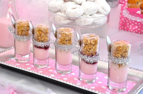 For a holiday breakfast or brunch:  yogurt parfaits with a little sparkle. Nutcracker Christmas Party, Holiday Party Ideas, Desserts In A Glass, Fruit Cup, Brunch Bread, Individual Desserts, Holiday Pops, Christmas Holiday Party, Party Catering