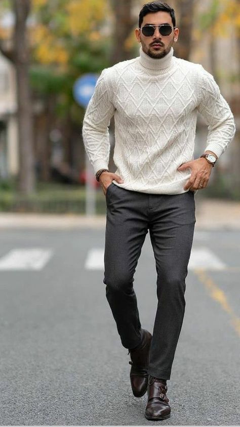 Outfits Inspo Men, Ariat Mens Outfits, Party Outfit Men Night, Cocktail Party Outfit Men, Mens Outfits Winter, Outfits For Men Winter, Men Winter Clothes, Mens Christmas Party Outfit, Pullover Sweaters Outfits