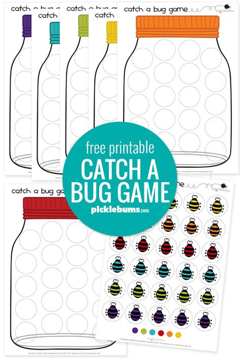 Catch a Bug! Free Printable Game. - Picklebums Preschool Insects Activities, Bug Games, Esl Kids, Bug Activities, Storytime Ideas, Insects Preschool, Bugs Preschool, Insect Activities, Spring Kindergarten