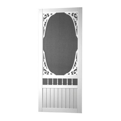 Screen Tight Screen Door SPR36H Springview Vinyl White (Common: 36-in x 80-in; Actual: 36-in x 80-in) Decorative Screen Doors, Wood Screen Door, Wood Hinges, Vinyl Doors, Doors Exterior, Vinyl Frames, Screen Doors, Door Manufacturer, Door Designs