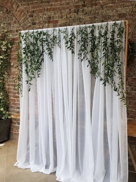 White Drapes Wedding, Sheer Backdrop, Tulle Backdrop, Middleton Lodge, Copper House, Bridal Shower Backdrop, Wedding Table Decorations, Wedding Forward, White Tulle