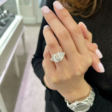 5 carat asscher cut diamond ring. 5 Carat Diamond Ring, Asscher Cut Diamond Ring, Diamond Meaning, Future Engagement Rings, Asscher Cut Diamond, Tennis Fashion, Asscher Cut, Best Diamond, Diamond Clarity