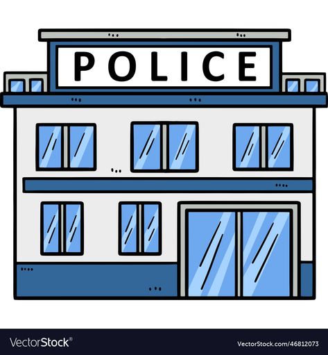 Police Station Clip Art, Police Station Illustration, Police Station Drawing, Police Station Cartoon, Police Drawing, Police Cartoon, Police Clipart, Police Art, Office Icon