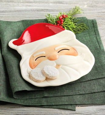 Santa Cookie Platter by Harry & David Milk For Santa, Christmas Day Birthday, Christmas Ceramics, Christmas Decor Ideas 2023, Santa Cookie, Home Decor Winter, Cookie Platter, Sugar Cookie Icing, Cookies For Santa