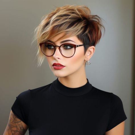 Pixie Hair Color, Thick Hair Cuts, Short Hair Images, Short Hair Pixie Cuts, Messy Short Hair, Edgy Short Hair, Sassy Hair, Curly Hair Women, Short Hair Haircuts