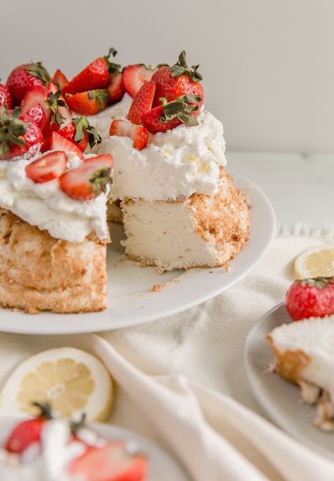 Strawberry Shortcake With Angel Food, Cake For Strawberry Shortcake, Lemon Angel Food Cake, Healthy Strawberry Shortcake, Easy Strawberry Shortcake, Food Reference, Nursing Cake, Strawberry Delight, Strawberry Shortcake Recipes