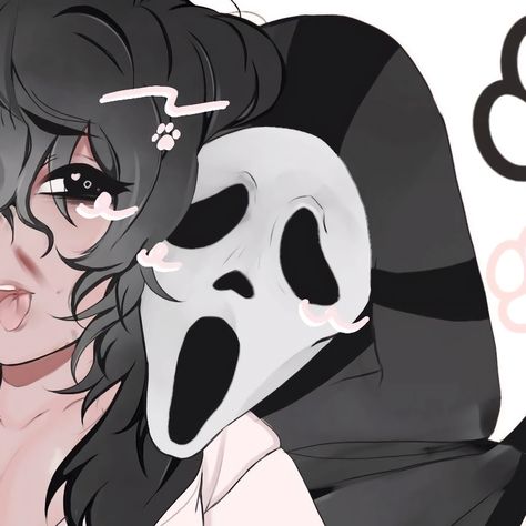 credits 2 @scabpup Ghost Face Pfps Matching, Ghost Face Matching Pfp Anime, Ghost Face Matching Icons, Matching Pfp Couple Ghost Face, Matching Ghostface Pfps Couple, Dbd Match Icons, Ghost Face Pfp Matching, Scream Match Pfp, Matching Scream Pfp