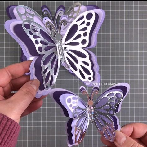 How to Make Stunning Paper Roses Free Paper Craft Templates, How To Cut Butterfly Paper, Butterfly Decor Diy, Butterfly Cricut, Layered Butterfly Svg, Make Butterflies, Diy Butterfly Decorations, Cricut Butterfly, Paper Butterfly Crafts