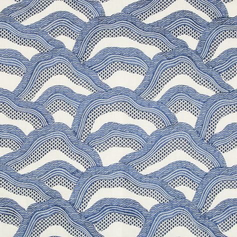 Chinoiserie Modern, Modern Chinoiserie, Blue And White Fabric, Geometric Fabric, Fabric Houses, Navy Fabric, Wallpaper Size, Royal Navy, Custom Bed