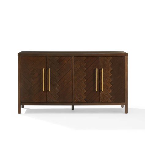 Dining Sideboard, Wide Sideboard, 70s Decor, Solid Wood Sideboard, Traditional Dining, Traditional Dining Room, Herringbone Design, Large Cabinet, Multipurpose Room