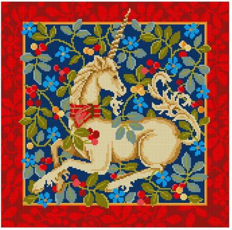 Gallery.ru / Фото #2 - 4776 - av-tanya Medieval Unicorn, Victorian Cross Stitch, Unicorn Tapestry, Unicorn Cross Stitch Pattern, Unique Cross Stitch, Miniature Embroidery, Embroidery And Cross Stitch, Cross Stitch Love, Mini Cross Stitch