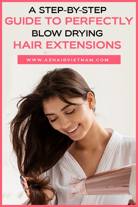 Drying your hair extensions is an important part of your daily aftercare routine, and it is therefore essential that you understand how to dry your hair extensions properly to keep them in perfect condition. Find out this useful step-by-step guide now! How To Blow Dry Hair With Extensions, Blow Drying Tips, Blow Drying Hair, Dry Long Hair, Sew In Hair Extensions, Hair Company, Blow Dry Hair, Long Hair Extensions, Hair Extentions