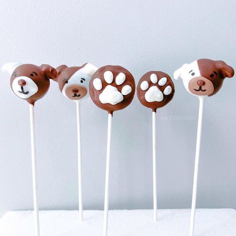 Dog Themed Cake Pops, Puppy Cake Pops, Dog Cakepops, Dog Cake Pops, Paw Print Cakes, Dog Baking, Paw Cake, Baking Party Ideas, Animal Cake Pops