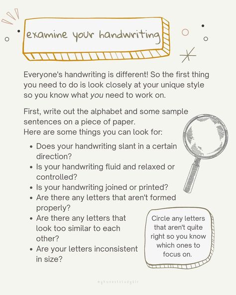 ✍️ how to improve your handwriting ✍️ • QOTD: what’s your favourite pen? • 💾 𝙎𝙖𝙫𝙚 𝙖𝙣𝙙 𝙨𝙝𝙖𝙧𝙚 𝙩𝙝𝙞𝙨 𝙥𝙤𝙨𝙩 𝙛𝙤𝙧 𝙧𝙚𝙛𝙚𝙧𝙚𝙣𝙘𝙚 𝙖𝙣𝙙 𝙩𝙤 𝙝𝙚𝙡𝙥 𝙚𝙣𝙜𝙖𝙜𝙚𝙢𝙚𝙣𝙩! (𝙖𝙣𝙙 𝙛𝙤𝙡𝙡𝙤𝙬 @myhoneststudyblr 𝙛𝙤𝙧 𝙢𝙤𝙧𝙚!) • ⬅️ 𝙨𝙬𝙞𝙥𝙚 𝙩𝙤 𝙨𝙚𝙚 𝙢𝙮 𝙩𝙞𝙥𝙨 • Something you probably wouldn’t know just looking at my studygram is that my handwriting has been a massive personal insecurity since I was very young. I was always the one with bad handwriting and my teachers and even classmates would *always* comment about how it was so messy. These c... How To Improve Your Handwriting, Roleplay Prompts, Handwriting Styles To Copy, Bad Handwriting, Messy Handwriting, Pretty Handwriting, School Study Ideas, Study Hacks, Improve Your Handwriting