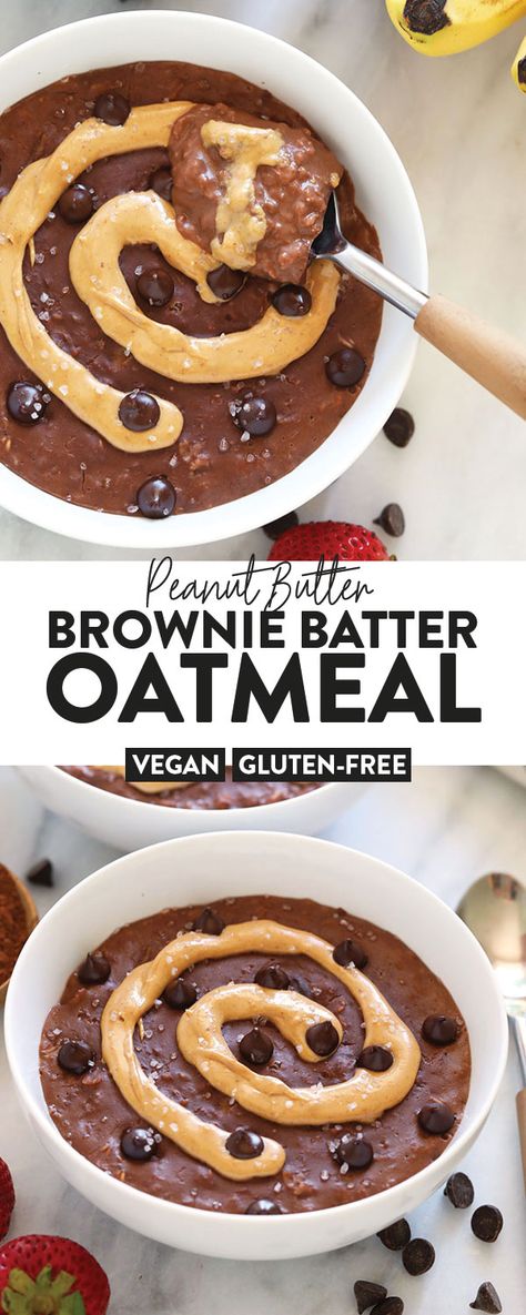 Peanut Butter Chocolate Breakfast, Dessert Oatmeal Bowl, Healthy Brownie Oatmeal, Chocolate Brownie Oatmeal, Healthy Breakfast Chocolate, Chocolate Oatmeal Recipes Breakfast, Stovetop Oatmeal Recipes Breakfast, Ground Oatmeal Recipes, Flavored Oatmeal Recipes