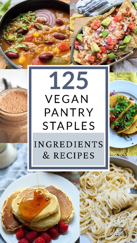 Plant Based Pantry Staples, Vegetarian Pantry Meals, Plant Based Ingredients, Vegetarian Pantry Staples, Staple Foods For Pantry, Vegan Pantry Meals, Vegetarian Staples, Plant Based Pantry, Pantry Staples List