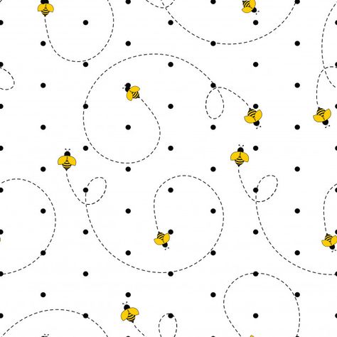 seamless pattern bee Premium Vector Bee Themed Classroom, Honey Photography, Bee Printables, Honey Bee Decor, Mickey Mouse Wallpaper, Bee Cards, Bee Crafts, Bee Decor, Bee Art