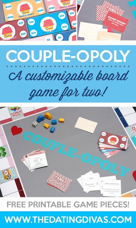 You mean I can customize my OWN board game for a Valentine's Day gift!? DONE! Printables designed by www.etsy.com/shop/CassiaLeighDesigns www.TheDatingDivas.com Board Games For Two, Couples Game Night, Fun Couple Activities, Board Games For Couples, Games For Couples, Game Night Parties, Date Night Gifts, Valentines Games, Free Printable Games