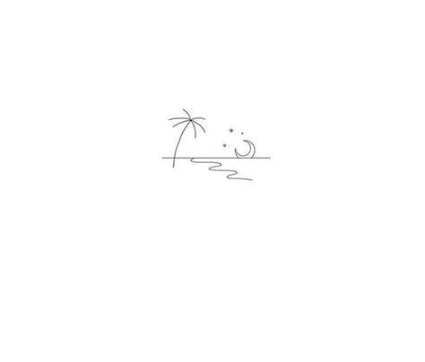 Island Tattoo Minimalist, Simple Island Tattoo, Tiny Island Tattoo, Curacao Tattoo, Beach Minimalist Tattoo, Tiny Beach Tattoos, Beachy Tattoos, Island Tattoo, Cute Simple Tattoos