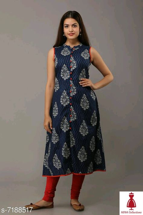 Chinese Collar Kurti, Collar Kurti Design, Collar Kurti, Latest Kurtis, A Line Kurti, Sewing Sleeves, Kurta Patterns, Churidar Designs, Chinese Collar