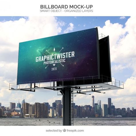 Billboard mockup | Free Psd #Freepik #freepsd #poster #mockup #template #3d Outdoor Advertising Billboard, Van Graphics, Outdoor Advertising Mockup, Logo Signage, Business Advertisement, Mockup Template Free, Billboard Mockup, Sign Board Design, Advertisement Template