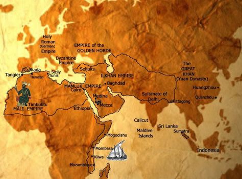 The Travels of Ibn Battuta | ORIAS Timbuktu Mali, Motivational Thoughts In Hindi, Ibn Battuta, Golden Horde, Muslim World, High Middle Ages, Thoughts In Hindi, Ap World History, Holy Roman Empire