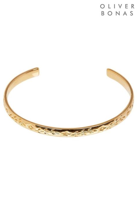 Oliver Bonas Gold Tone Sarah Floral Vintage Engraving Bangle Gold Plated Bangles, Holiday Essentials, Oliver Bonas, Floral Vintage, Jewellery Collection, Gold Bangles, Womens Bracelets, Next Uk, Favorite Things List