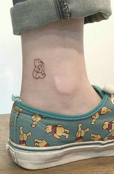 Winnie The Pooh Tattoo, Pooh Tattoo, Winnie The Pooh Tattoos, Playground Tattoo, Small Shoulder Tattoos, Ankle Tattoos For Women, Shape Tattoo, Cat Tattoos, Disney Tattoo