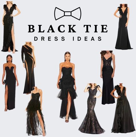 Ready to dazzle at your next black tie event? Nashville Wifestyle is your go-to destination for exquisite black dress inspiration and elegant fashion finds. Explore our curated collection of women's black dresses designed to make you the star of the evening. Discover the Perfect Dress for a Black Tie Event and unlock the essence of timeless sophistication. Elevate your style with these must-have black dresses and experience the epitome of glamor. Redefine your black tie elegance! Formal Wedding Black Dress, Black Dress 40th Birthday, Black Tie Woman Outfits, Black Tie Summer Dress, Black Tie Evening Gowns, Black Tie Event Women Outfit, Black Tie Ball Dress, Black Tie Dress Black Women, Black Tie Affair Dress