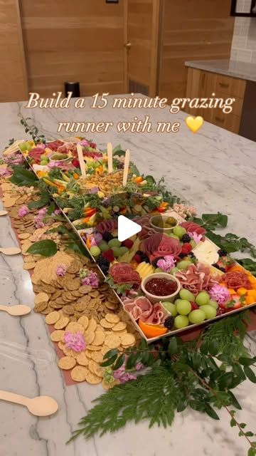 La Boujee Housewife, LLC ®️ on Instagram: "I will never get tired of creating these grazing runners, the building process is always so peaceful & fun 💛" Kitchen Island Grazing Table, Giant Charcuterie Board, Chacuterie Board, Appetizer Boards, Building Process, Grazing Tables, Charcuterie Boards, Diy Table, Charcuterie Board