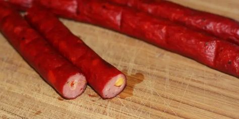 How to make Beef Sticks - Recipe | Exchange Bar and Grill Venison Snack Stick Recipe, Beef Snack Stick Recipe, Beef Sticks Recipe, Venison Snack Sticks, Snack Stick Recipe, Homemade Summer Sausage, Jerkey Recipes, Deli Meat Recipes, Cheese Sticks Recipe