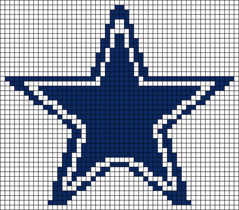 Alpha pattern #109651 | BraceletBook Dallas Cowboys Pixel Art, Cowboy Cross, Diy Bottle Cap Crafts, Dallas Cowboys Logo, Crochet Blanket Pattern Easy, Chunky Knitting Patterns, Graph Crochet, Easy Crochet Blanket, Diy Perler Bead Crafts