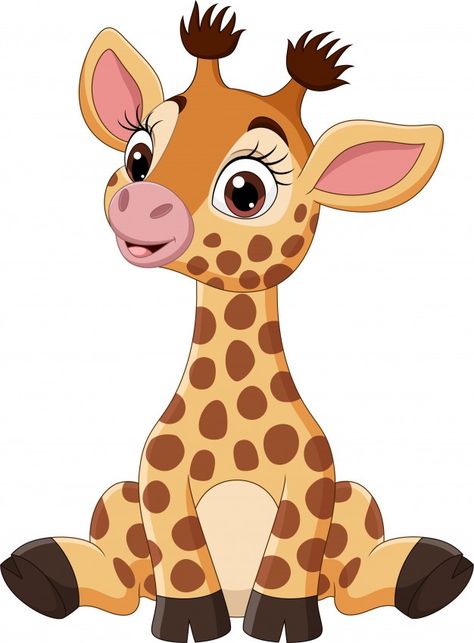 Cute baby giraffe cartoon sitting | Premium Vector #Freepik #vector #baby #cartoon #animal #cute Cartoon Sitting, Giraffe Clipart, Giraffe Cartoon, Animal Pictures For Kids, Giraffe Drawing, Baby Animal Drawings, Cartoon Giraffe, Cute Giraffe, Kids Wall Decals