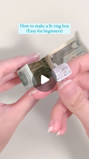 Valentina Balance on Instagram: "How to fold a super easy $1 ring box (the ring is from jeulia.com style # JEWE0873) #giftideas #giftsforher" Paper Ring Box, Ring Box Diy, Ring Boxes Diy, Money Ring, Money Rings, Taylor Gifts, Folding Money, Money Gifts, Paper Ring