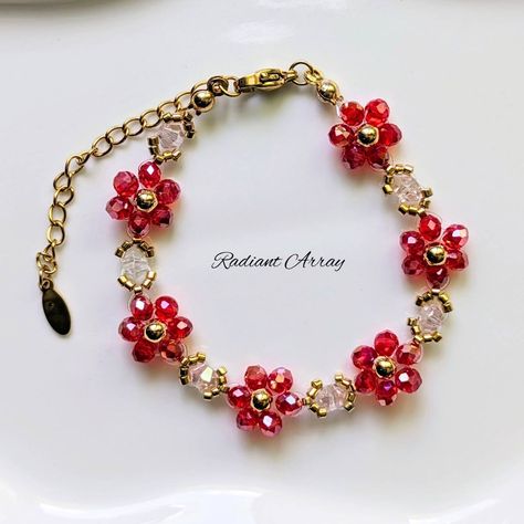 This striking red color is gorgeous! ✨ Grab yours now! 👇 15 CAD only 😉 https://radiantarraycanada.etsy.com/listing/1741945635 #craft #wednesday #winnipeg #bracelets #aesthetic #jewelrymaker #supportlocal #summerbracelets #summeraccessories Beading Accessories, Bracelets Aesthetic, Diy Bracelets With String, Diy Jewelry Making Tutorials, Red Bracelet, Diy Jewelry Unique, Beads Bracelet Design, Red Bracelets, Summer Bracelets