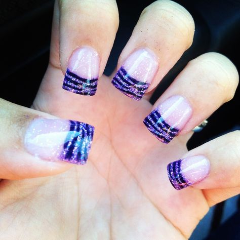 purple and black zebra nails | Purple zebra print nails Purple Zebra Print Nails, Purple Zebra Nails, Purple Leopard Nails, Mint Gel Nails, Zebra Acrylic Nails, Zebra Nail Designs, Lily Nails, Purple Zebra Print, Zebra Print Nails