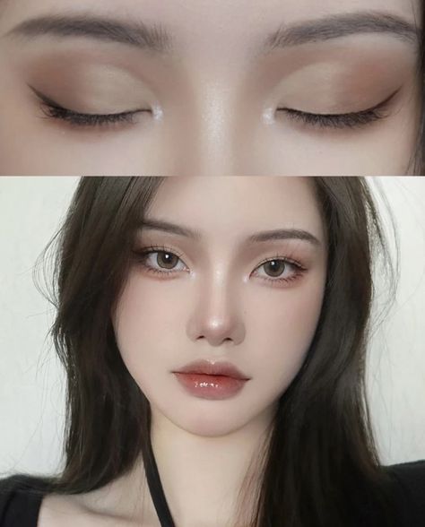 Casual Eyeshadow Looks, Makeup Placement, 2024 Makeup, Makeup Asia, Makeup Ulzzang, Mekap Mata, Doll Eye Makeup, Cute Eye Makeup, Korean Eye Makeup