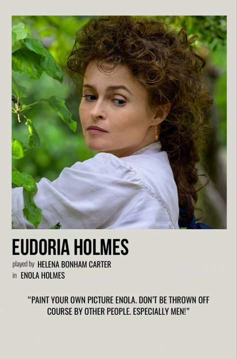 Enola Holmes Eudoria Holmes, Enola Holmes Character Poster, Eudoria Holmes Aesthetic, Enola Holmes Characters, Enola Holmes Flower Cards, Elona Holmes Aestetic, Enola Holmes Fanart, Enola Holmes Poster, Eudoria Holmes