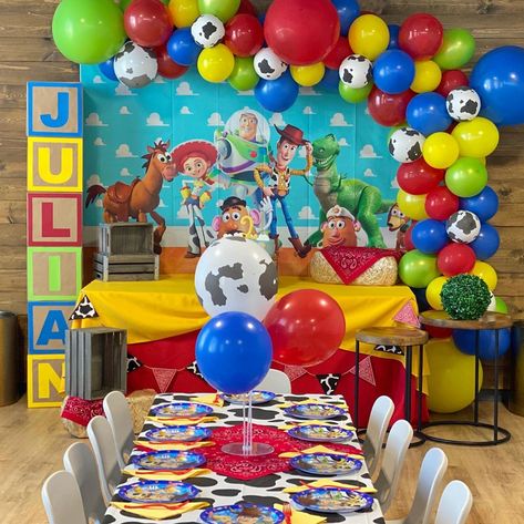 You’ve Got A Friend Who’s Three Birthday, You Story Party Ideas, You’ve Got A Friend Who’s 3 Birthday, You’ve Got A Friend In Me Birthday Party, Toy Story Birthday Party Ideas Decoration, Youve Got A Friend Whos Three, Toy Story 3rd Birthday, Toy Story 5th Birthday Party Ideas, Toy Story Decor