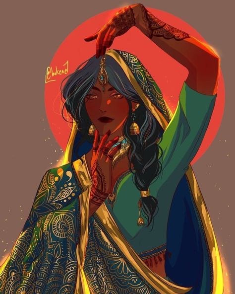 Indian Illustration, South Asian Art, Vedic Art, Indian Art Paintings, Desi Fashion, South Asian, Art Anime, Dnd Characters, Fantasy Character Design