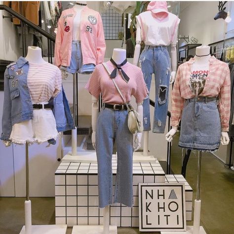 Denim Outfits, Look Retro, Korean Fashion Trends, Ulzzang Fashion, Trendy Clothing, Mode Inspo, Korea Fashion, Fashion Korean, 가을 패션