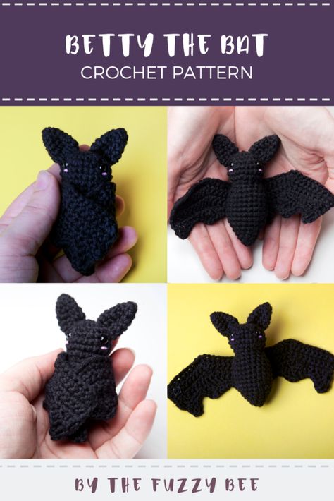 Crochet Tombstone Pattern, Knit Bat Pattern, How To Crochet A Bat, Free Crochet Bat Pattern, Gothic Crochet Patterns, Bat Crochet Pattern Free, Crochet Bat Pattern, Bat Embroidery, Bat Crochet Pattern